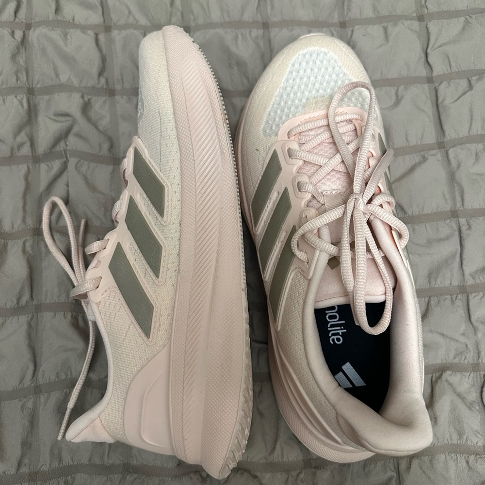 Adidas Women's Light Pink and Gray Sneakers